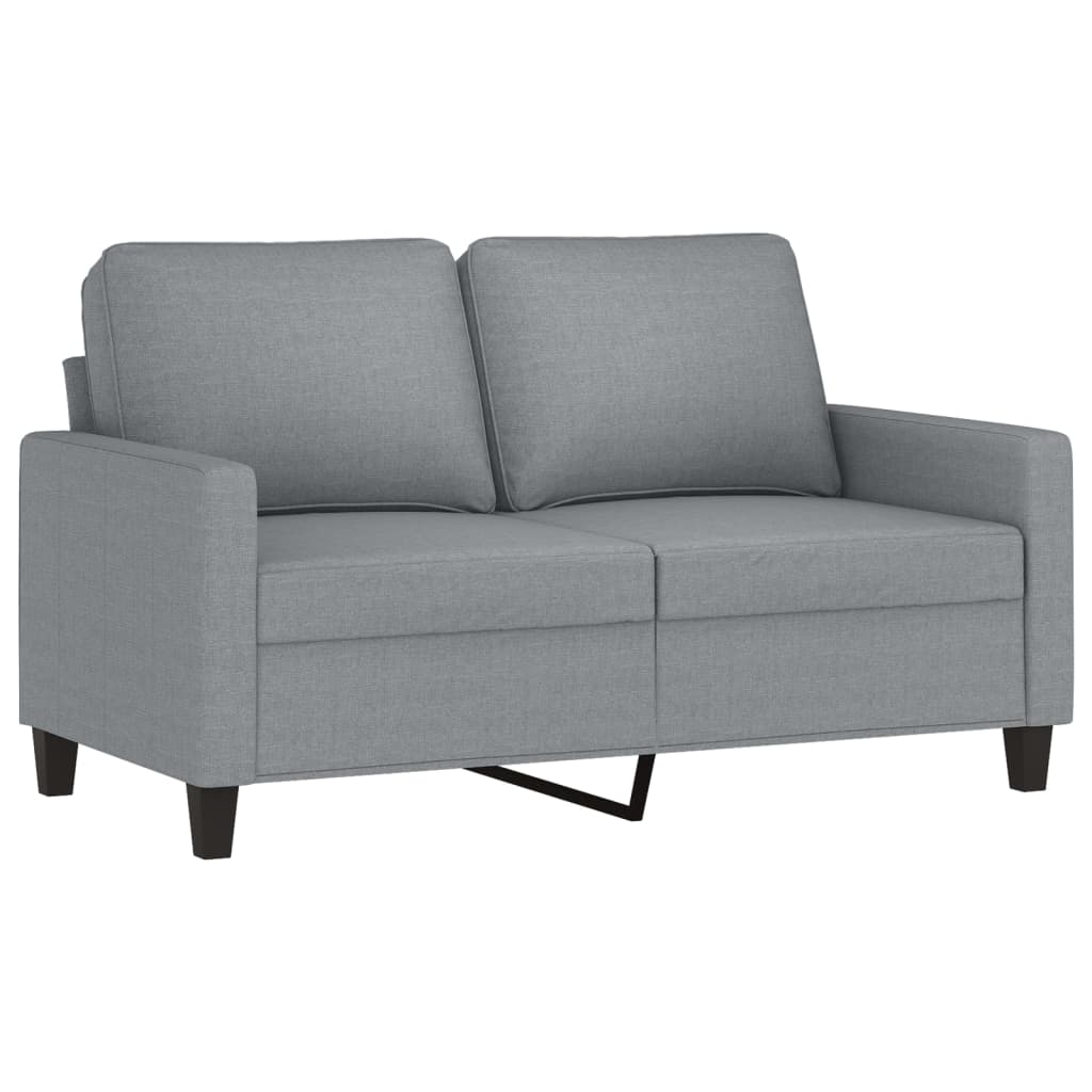 Sofas game with cushions 2 pieces light gray fabric