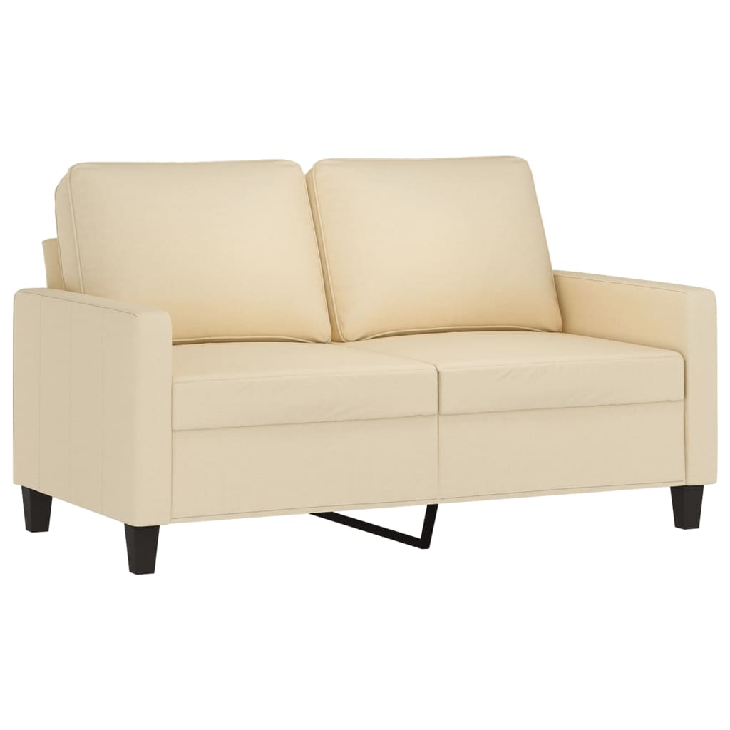 Sofas game with cushions 2 pieces cream fabric