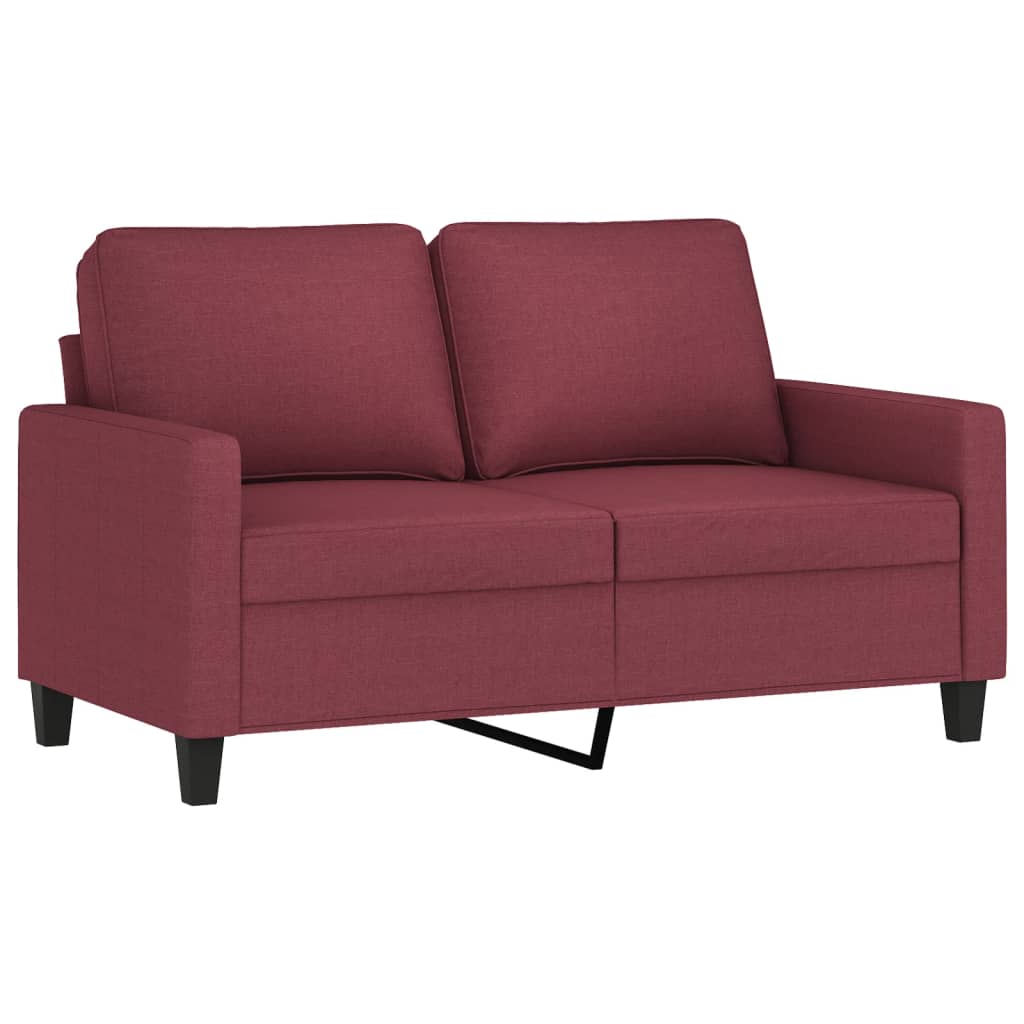 Sofas game with cushions 2 pieces red red fabric