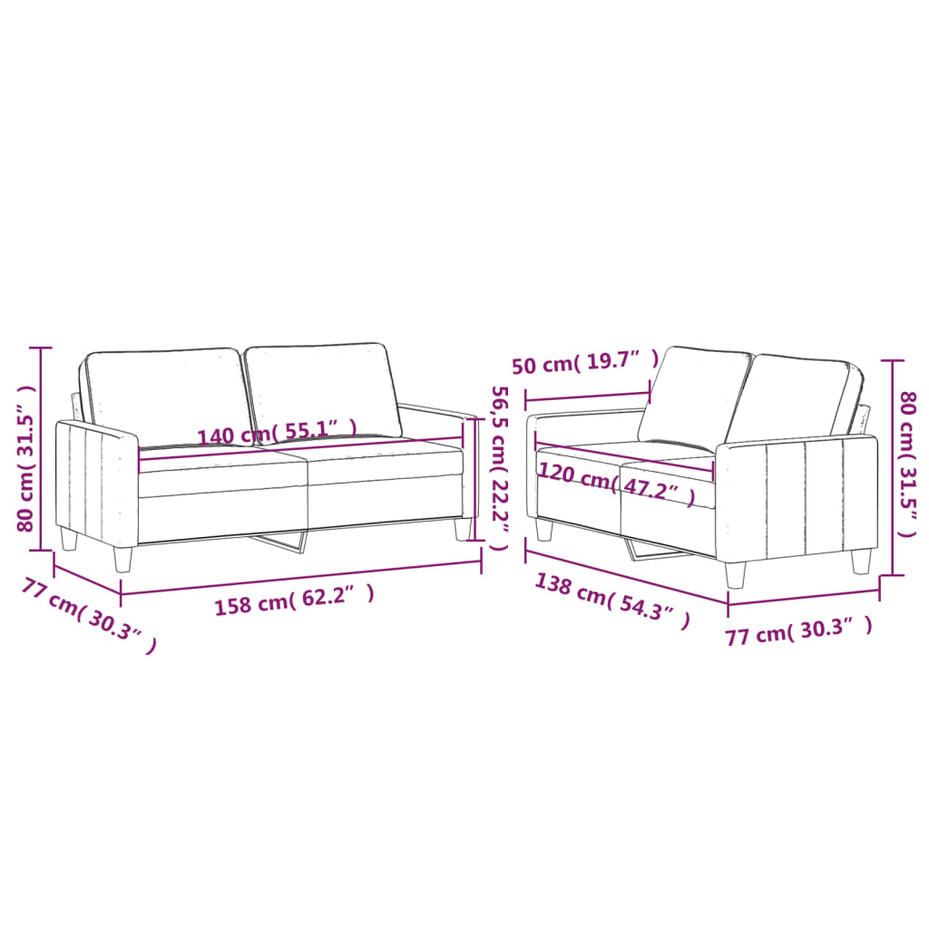 Sofas game with 2 pieces 2 pieces