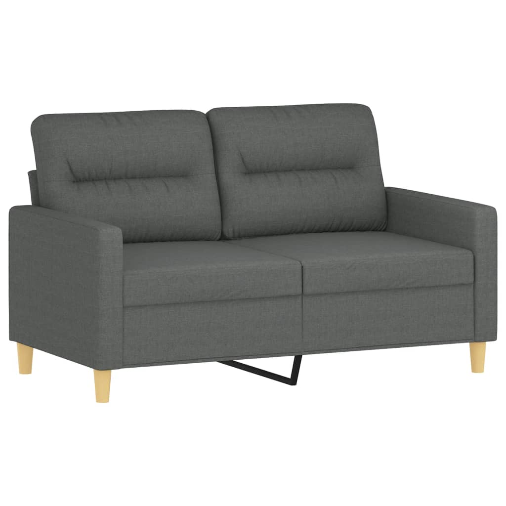 Sofas game with cushions 2 pieces dark gray fabric