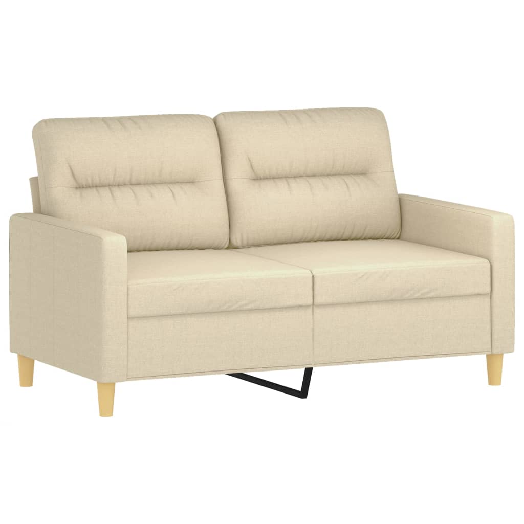 Sofas game with cushions 2 pieces cream fabric