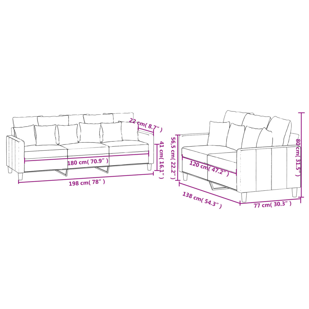 Sofas game with 2 pieces yellow velvet