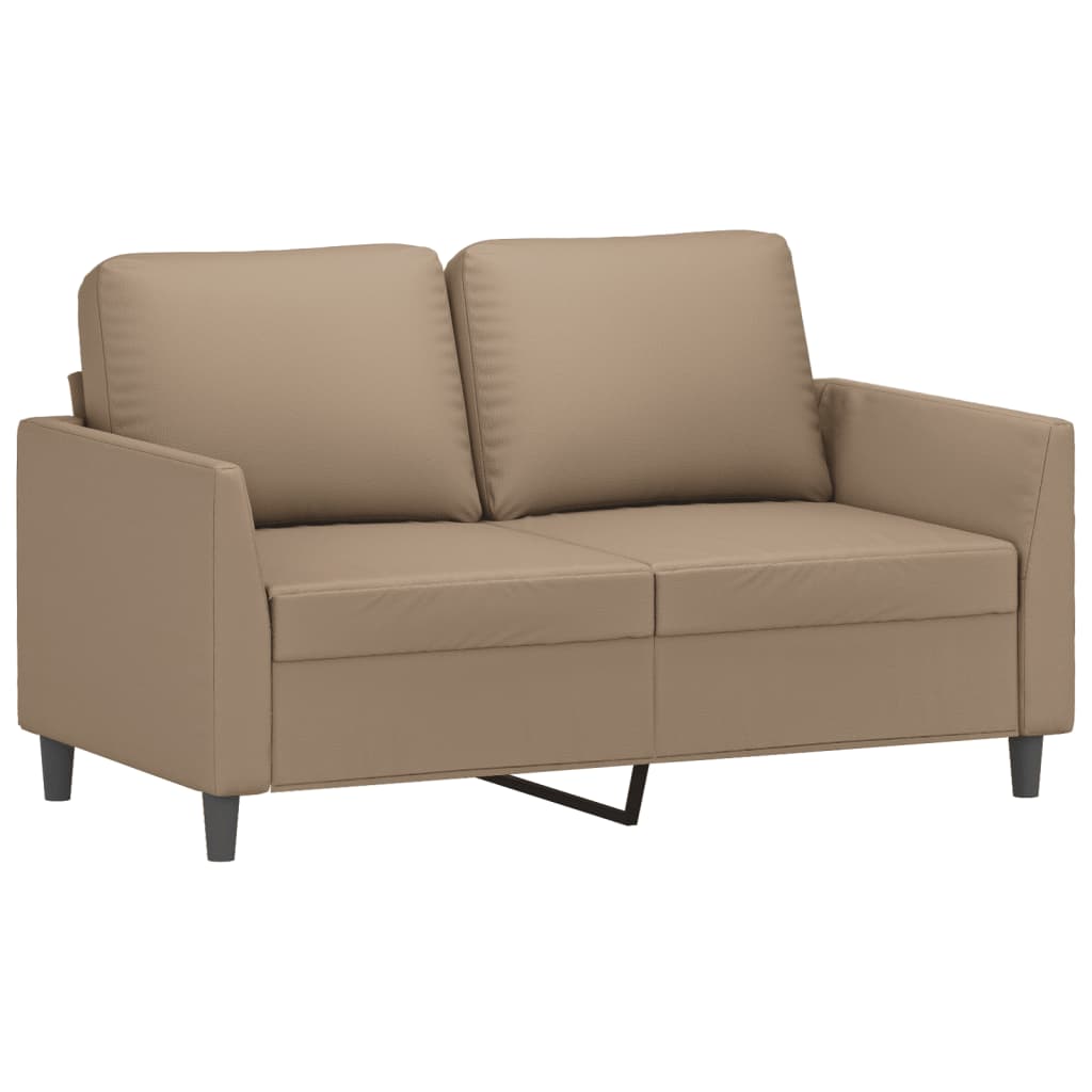 Sofas game with cushions 2 pieces synthetic leather capuchino