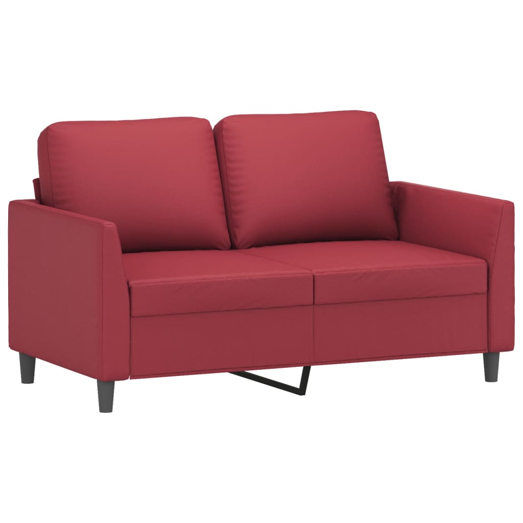 Sofas game with cushions 2 pieces synthetic leather red red