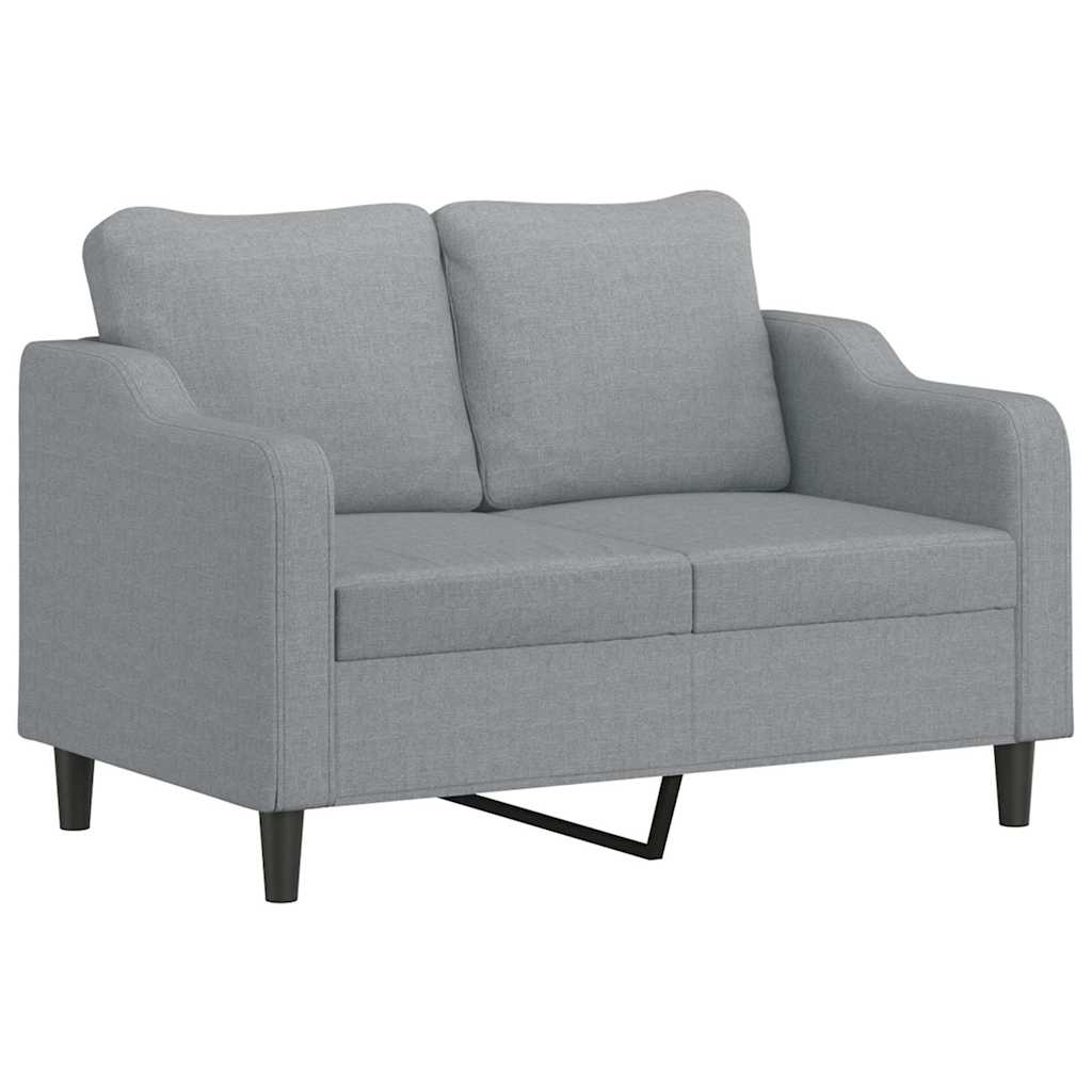 Sofas game with cushions 2 pieces light gray fabric