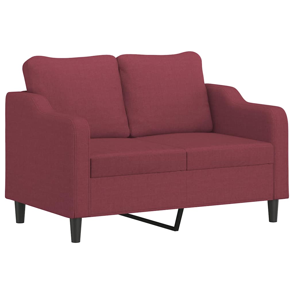 Sofas game with cushions 2 pieces red red fabric