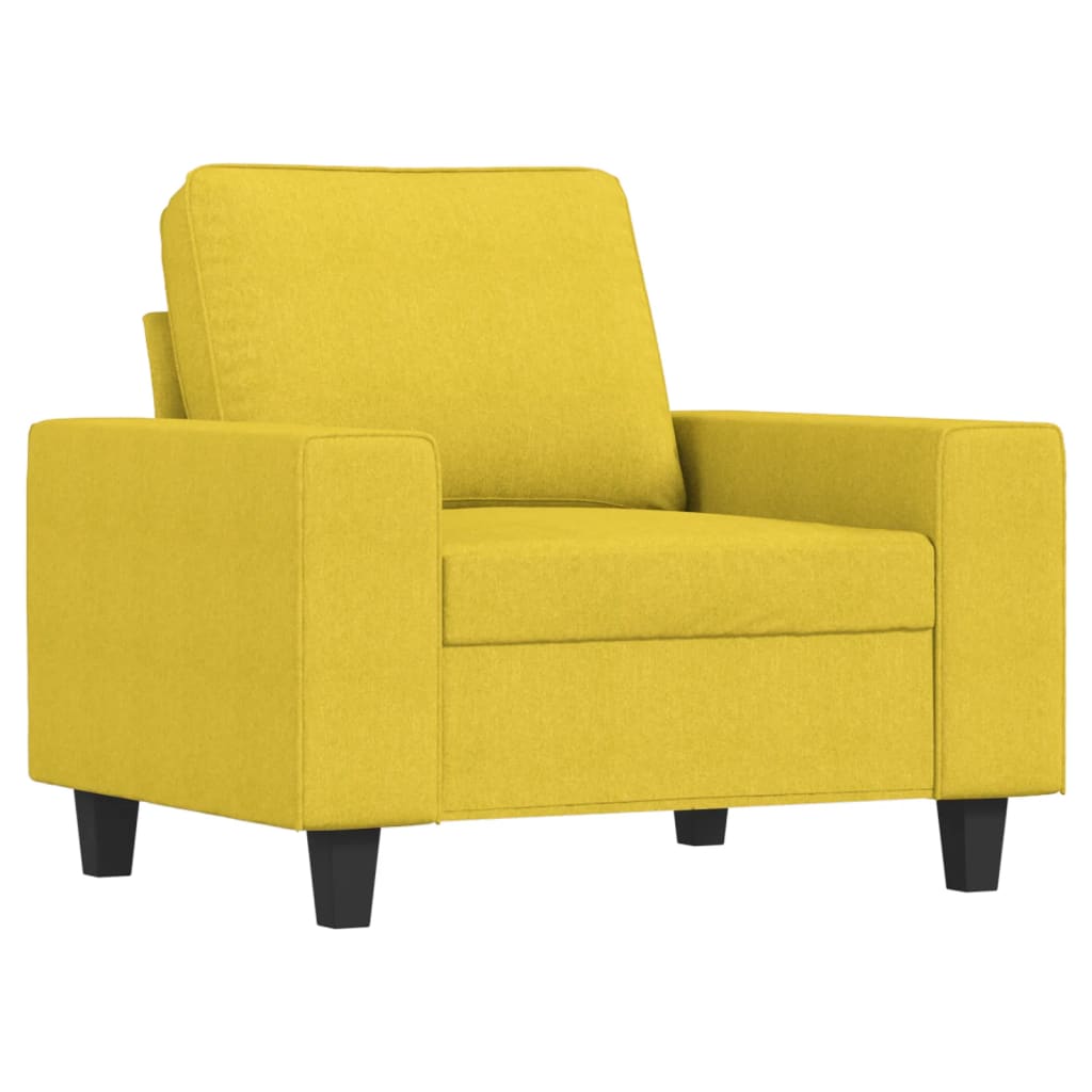 Sofás Conjunto de 3 peças Claro amarelo tecido