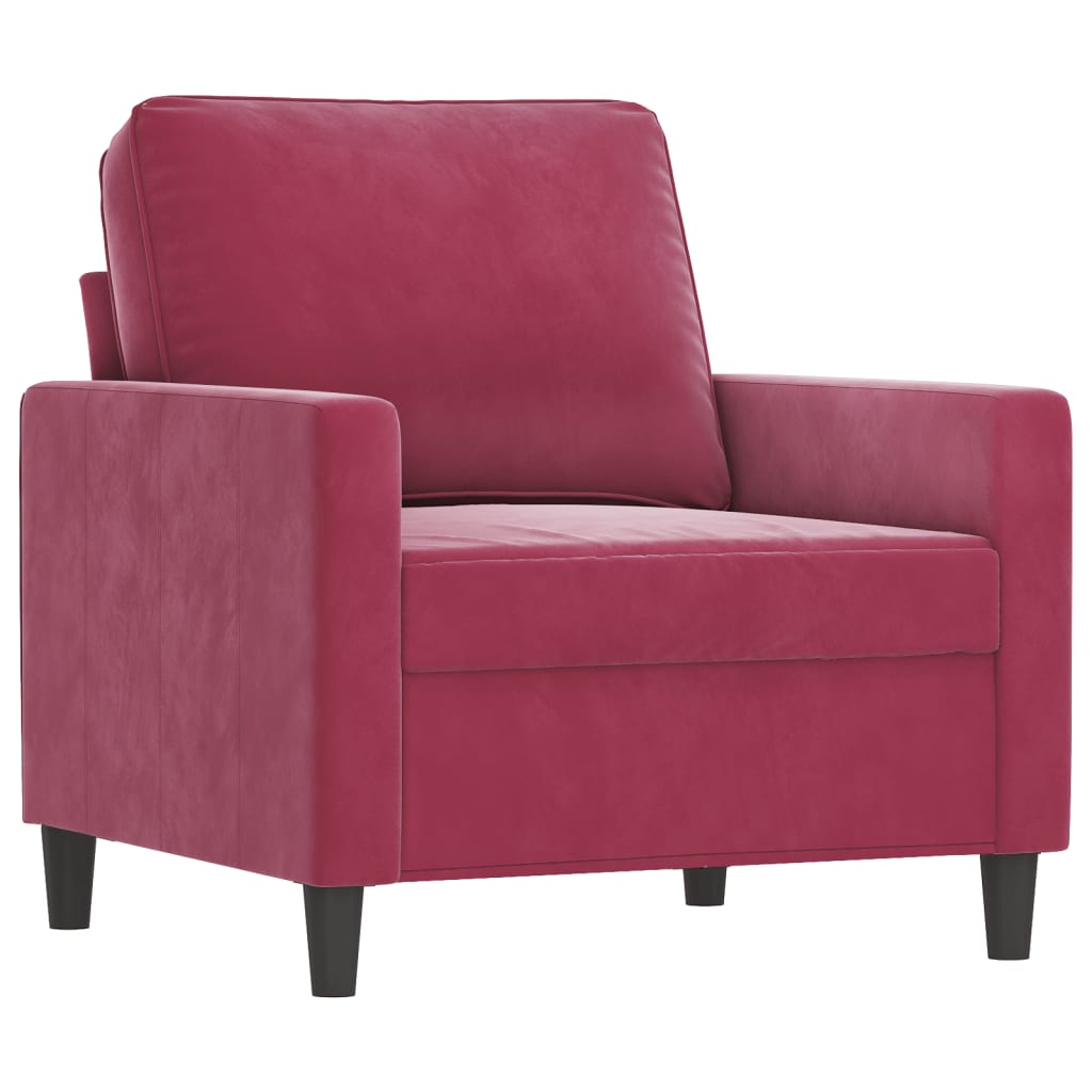 Sofas set 4 pieces red red velvet