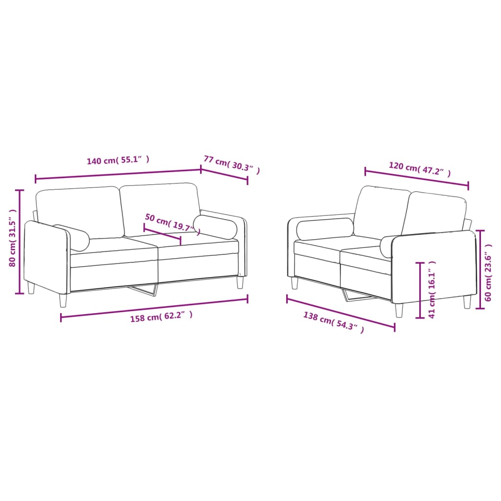 Sofas game with 2 pieces 2 pieces