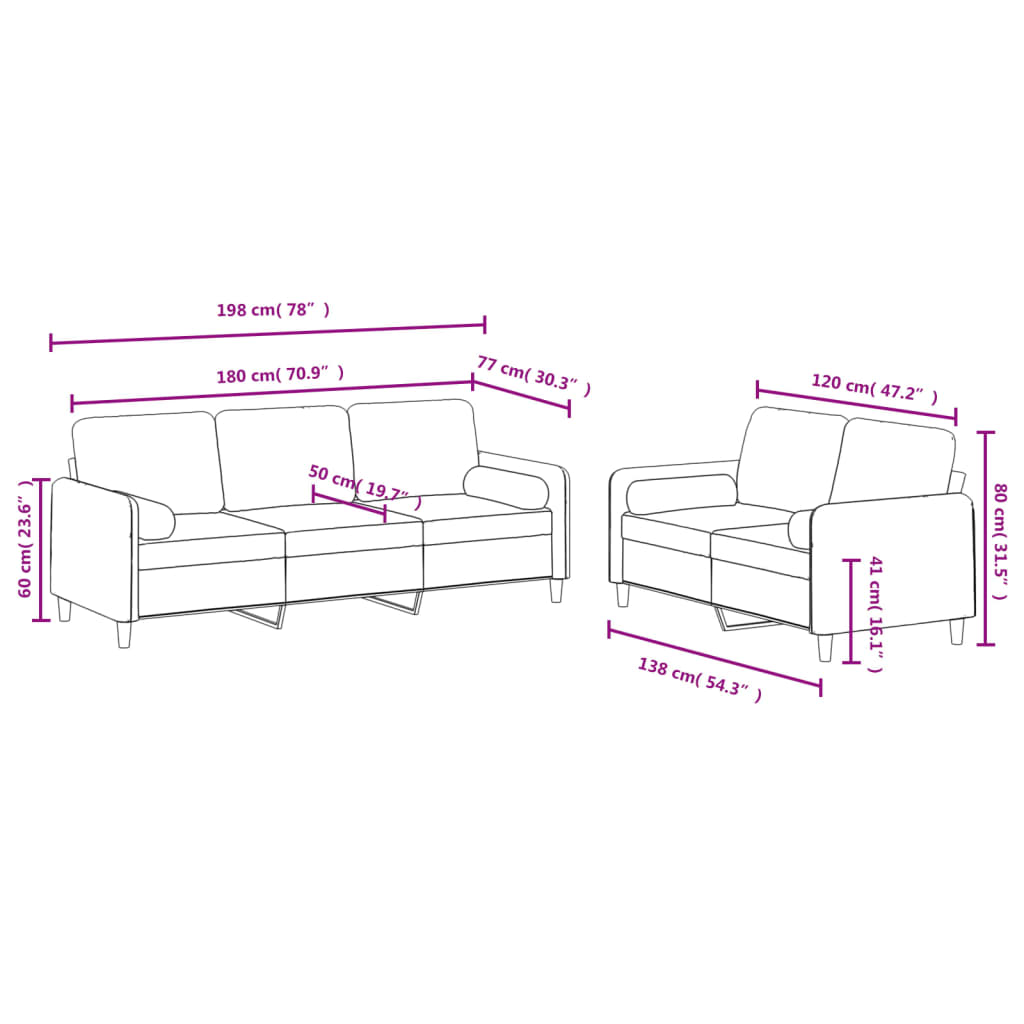 Sofas game with 2 pieces 2 pieces dark gray velvet