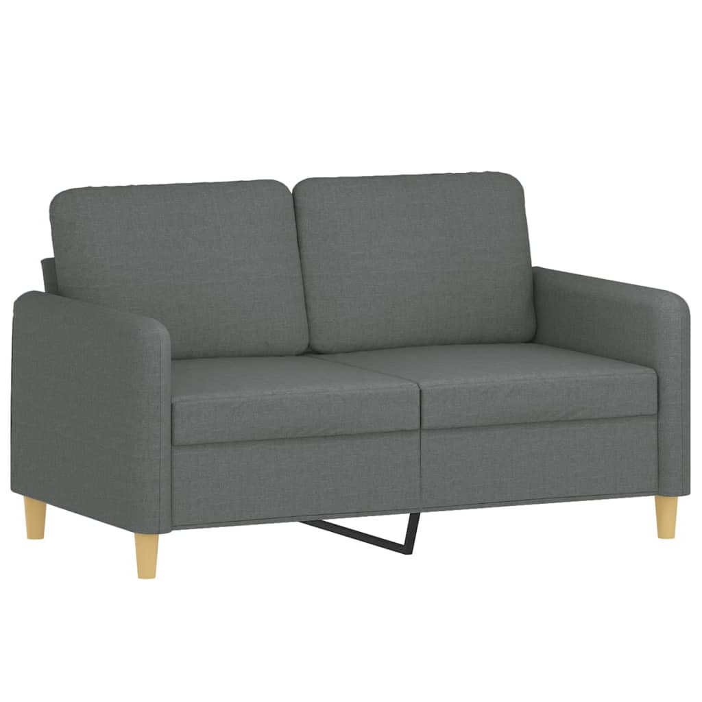 Sofas game with cushions 2 pieces dark gray fabric