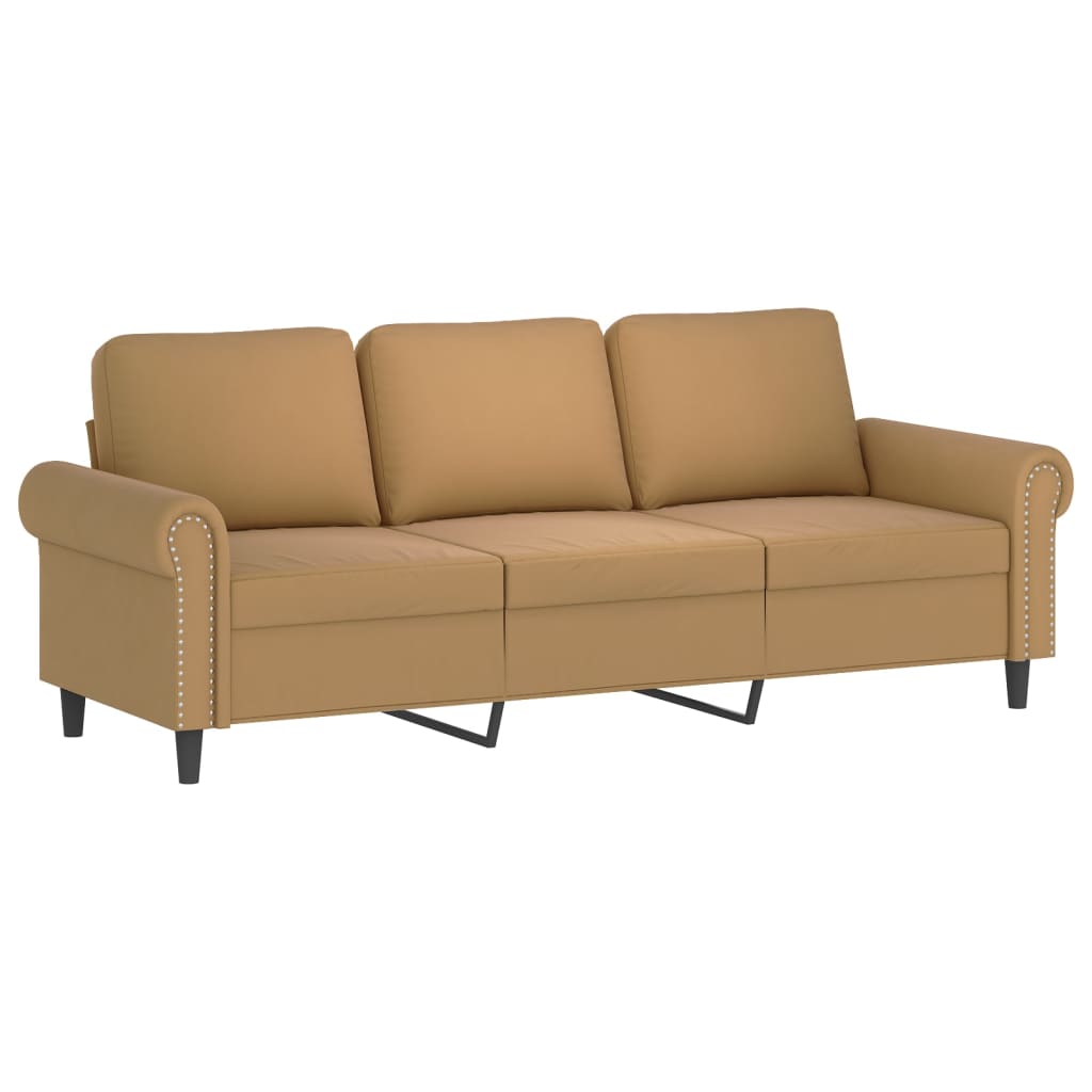 Sofas game with cushions 2 pieces Brown velvet v77