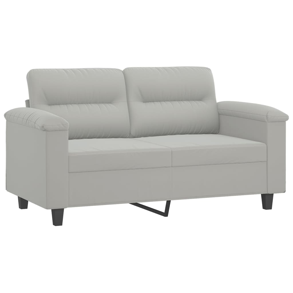 Sofas game with cushions 2 pieces of light gray microfiber