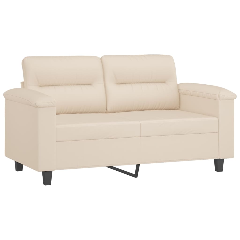 Sofas game with cushions 2 pieces Microfibra beige fabric