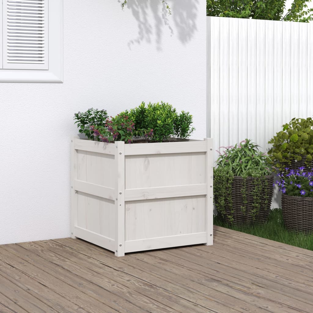 Jardinière en pin blanc massif 60x60x60 cm v5894 Vetonek