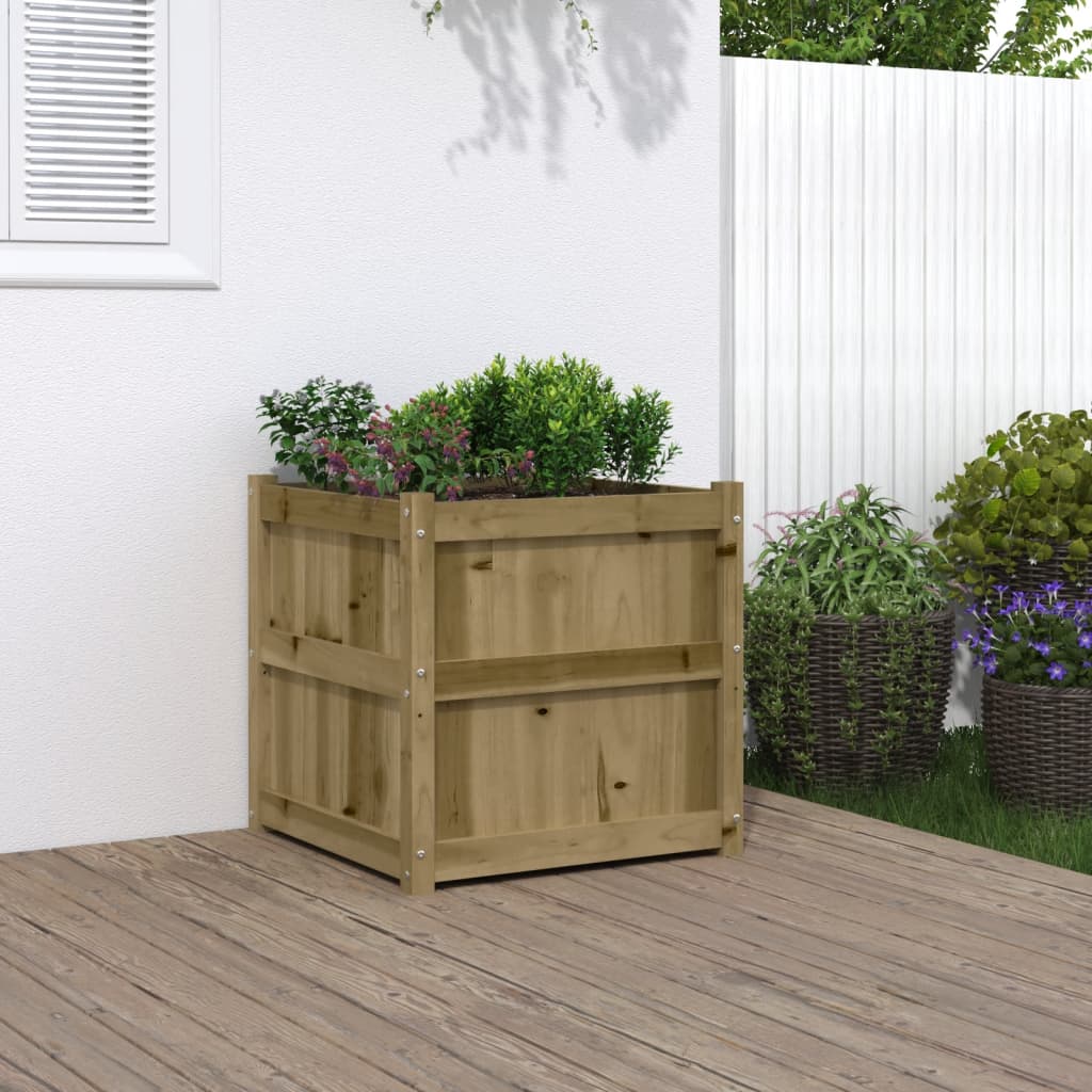 Jardinière en bois de pin massif imprégné 60x60x60 cm v5931 Vetonek