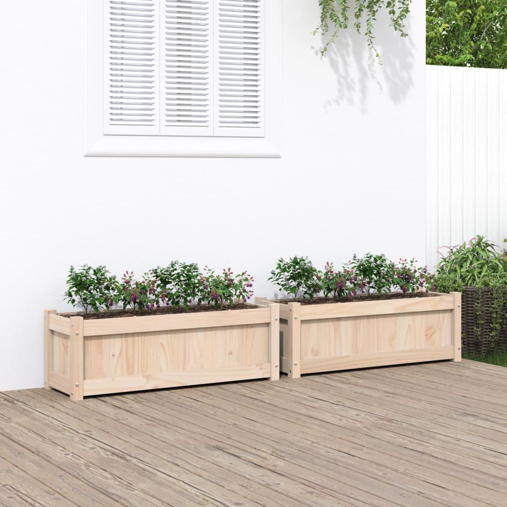 Jardineras de exterior 2 unidades madera maciza de pino v6020 Vetonek