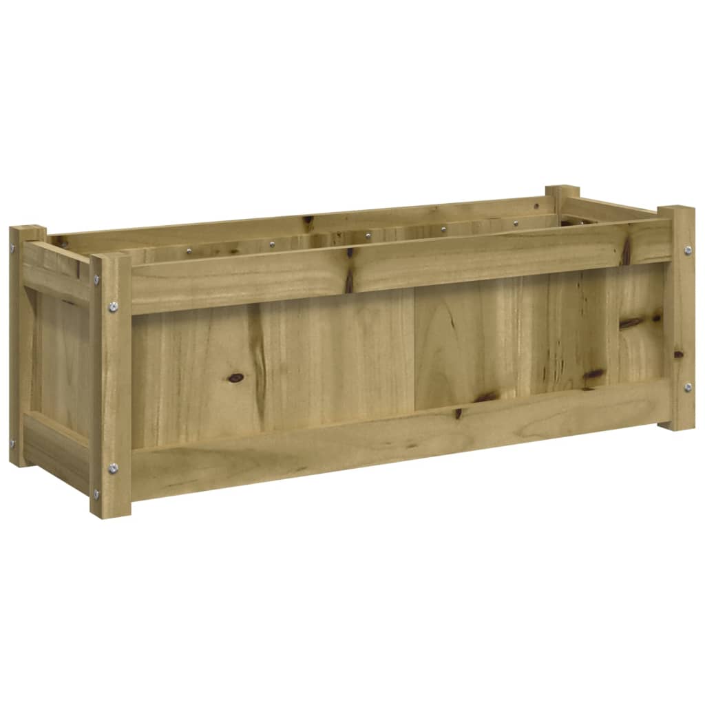 Jardinera de madera de pino impregnada 90x31x31 cm - Vetonek