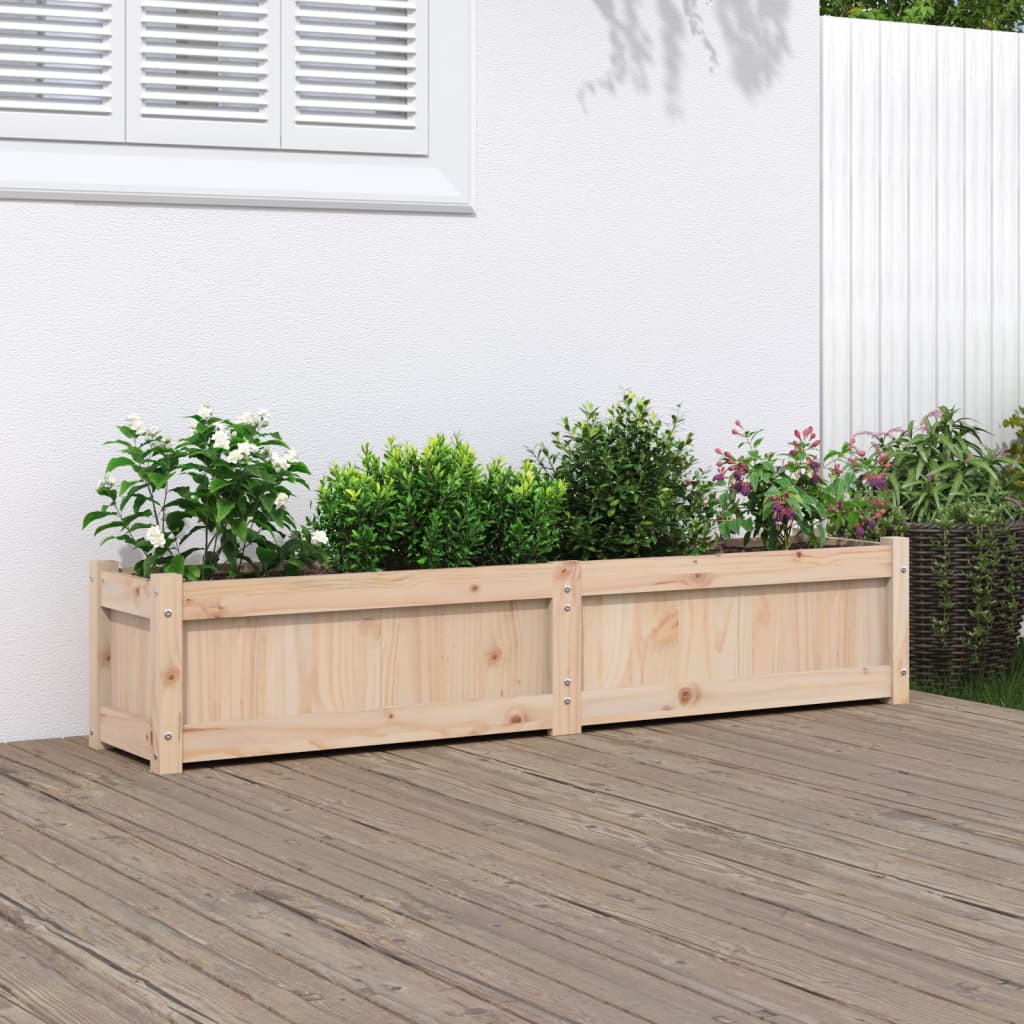 Vetonek Jardinera de madera maciza de pino 150x31x31 cm