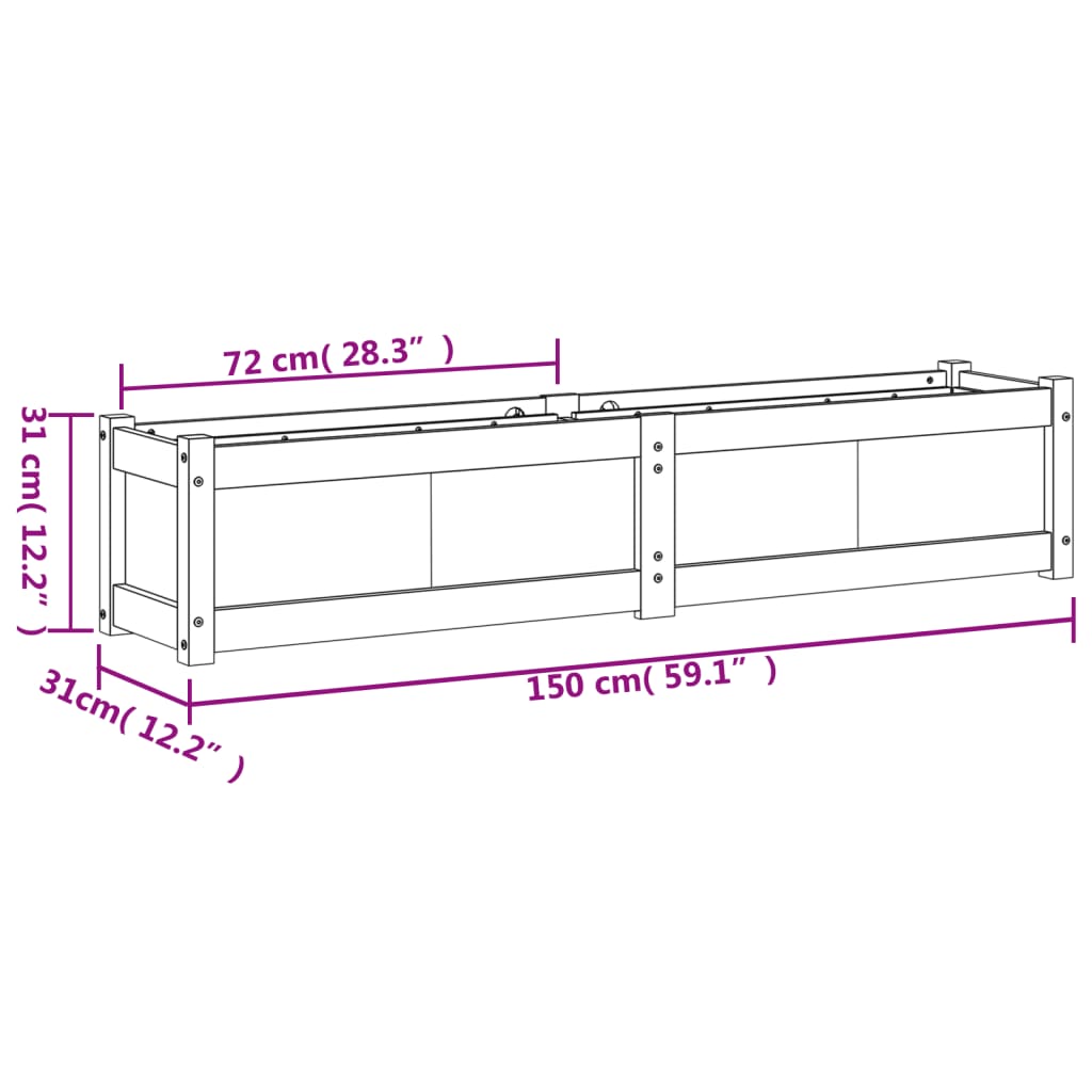 Pine solid wooden gardener 150x31x31 cm