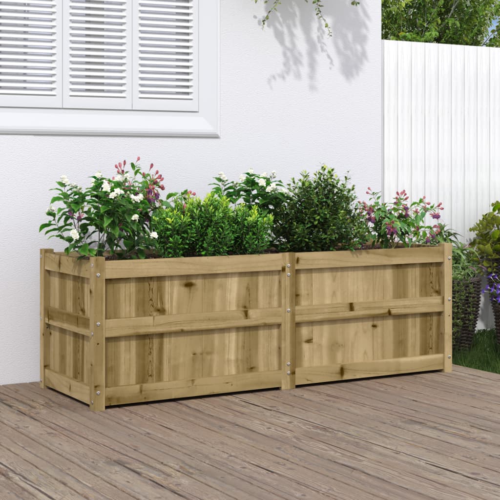 Jardinière en bois de pin imprégné 150x50x50cm v6327 Vetonek