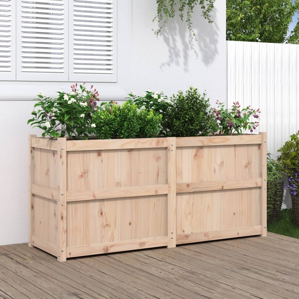 Jardinera de madera maciza de pino 150x50x70 cm vidaXL