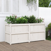 Jardinière en pin blanc massif 150x50x70 cm v6341 Vetonek