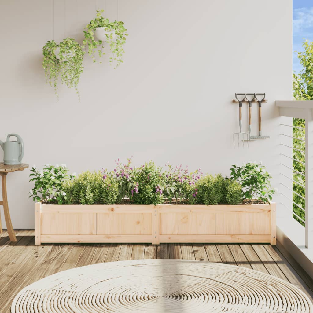 Jardinera de madera maciza de pino 180x31x31 cm vidaXL