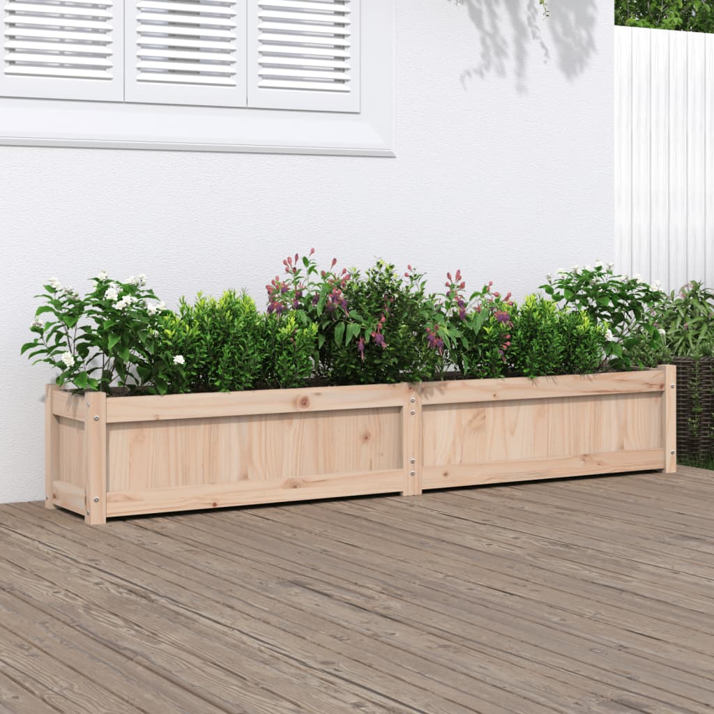 Jardinera de madera maciza de pino 180x31x31 cm vidaXL