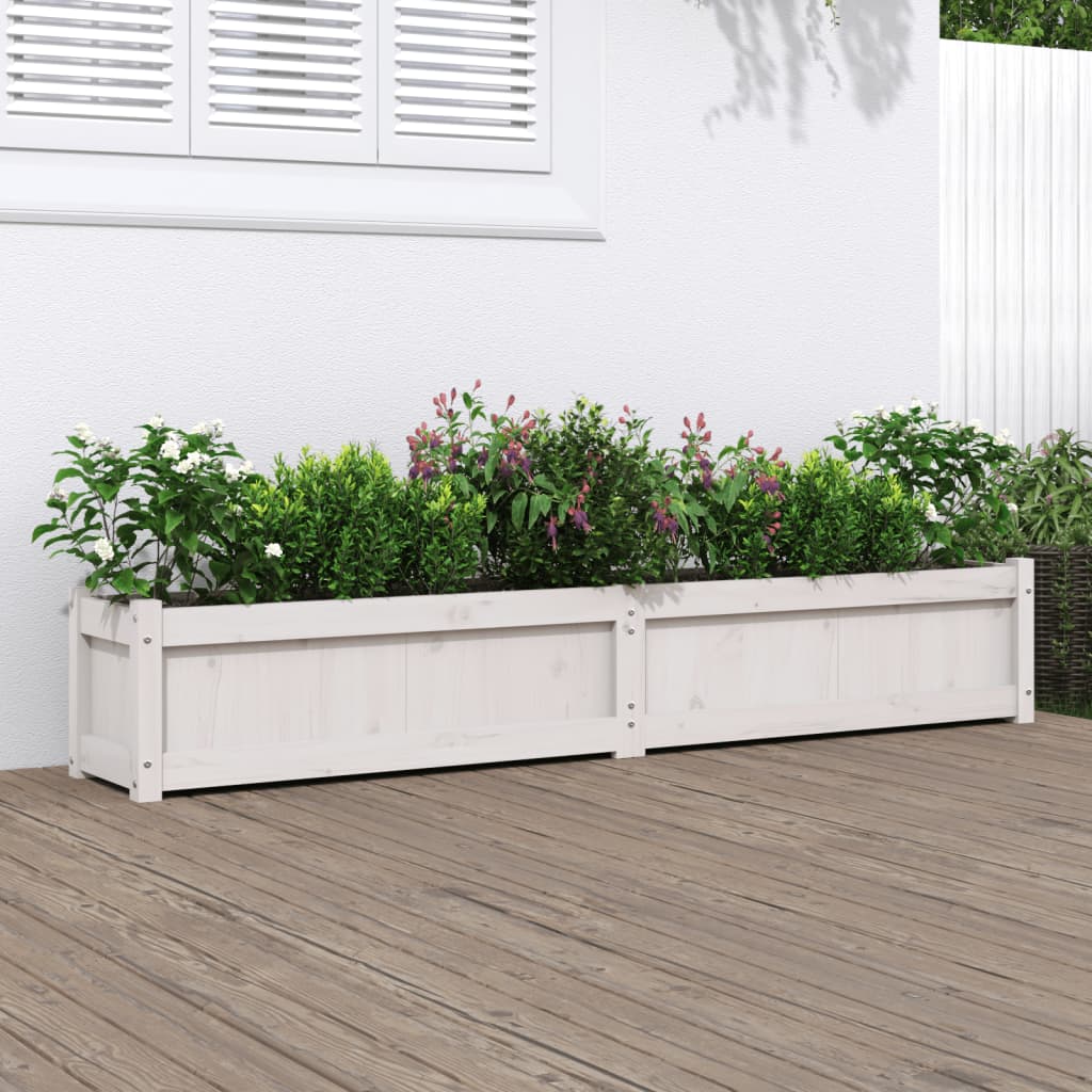 Jardinière en pin blanc massif 180x31x31 cm v6396 Vetonek