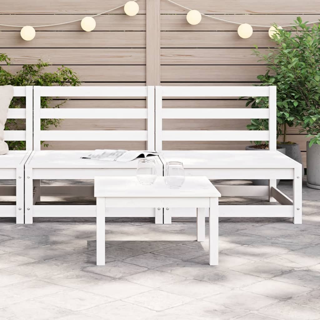 Divani da giardino senza bracciolo 2 unità in legno bianco 70x70x67 cm