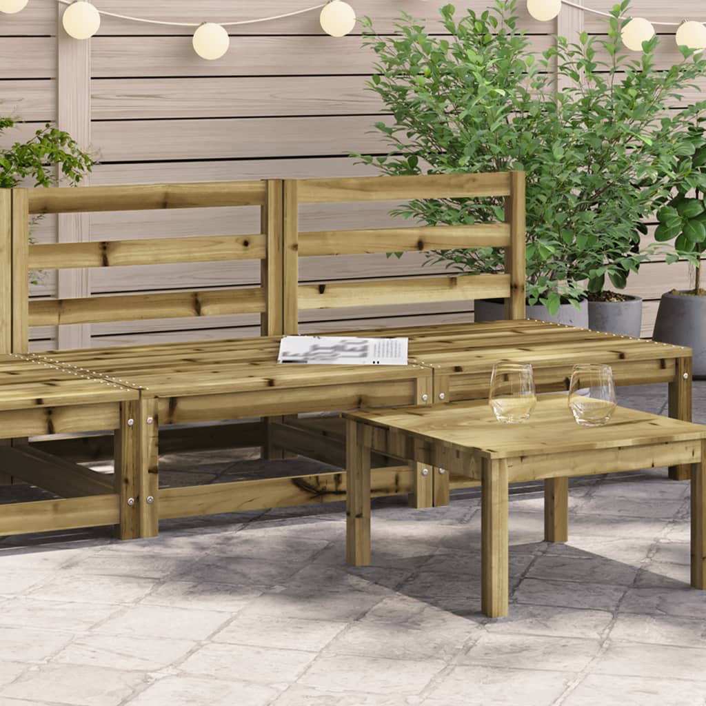 Vetonek Sofás de jardín sin reposabrazos 2 uds madera pino 70x70x67 cm