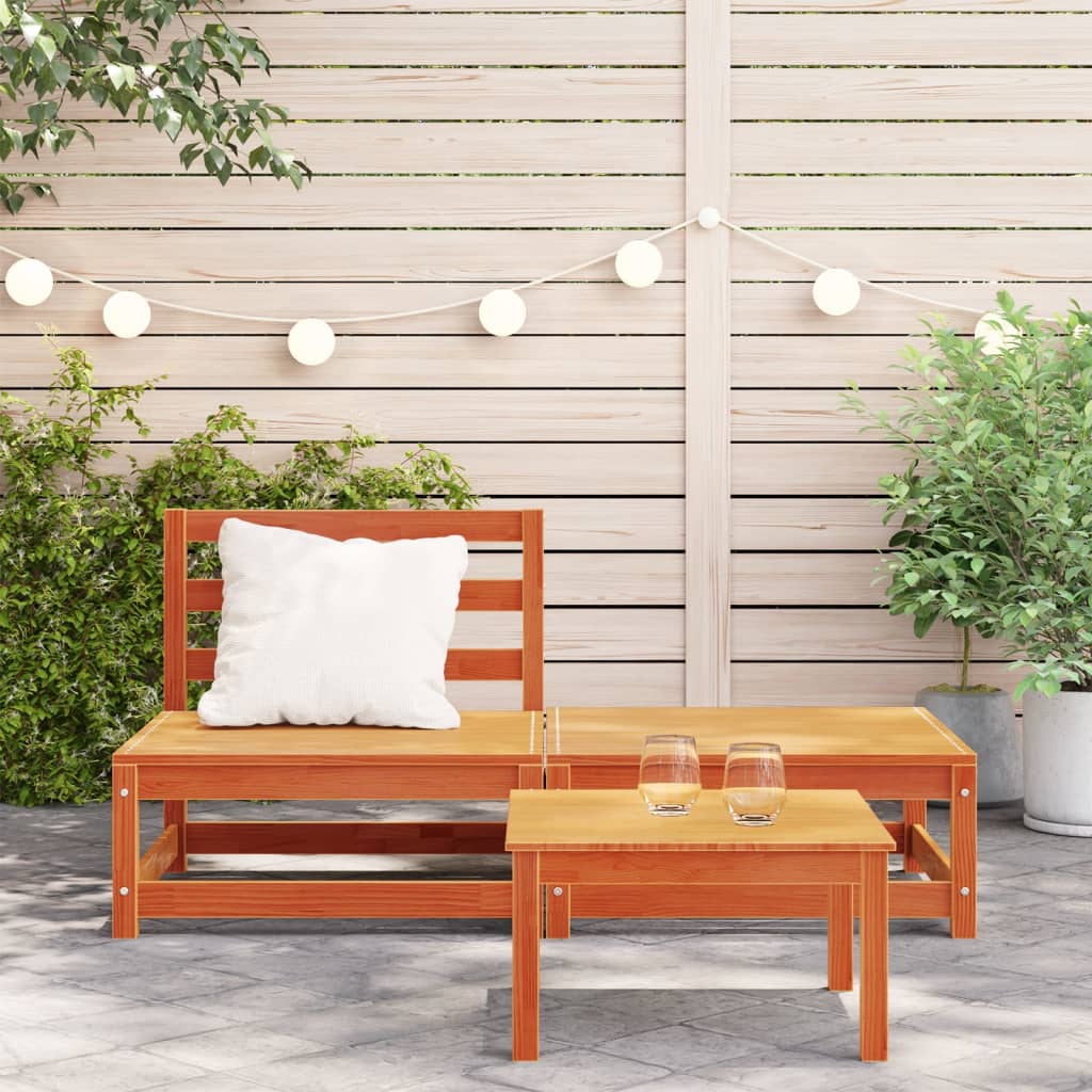 Sofa garden without armrests with wood pine beans