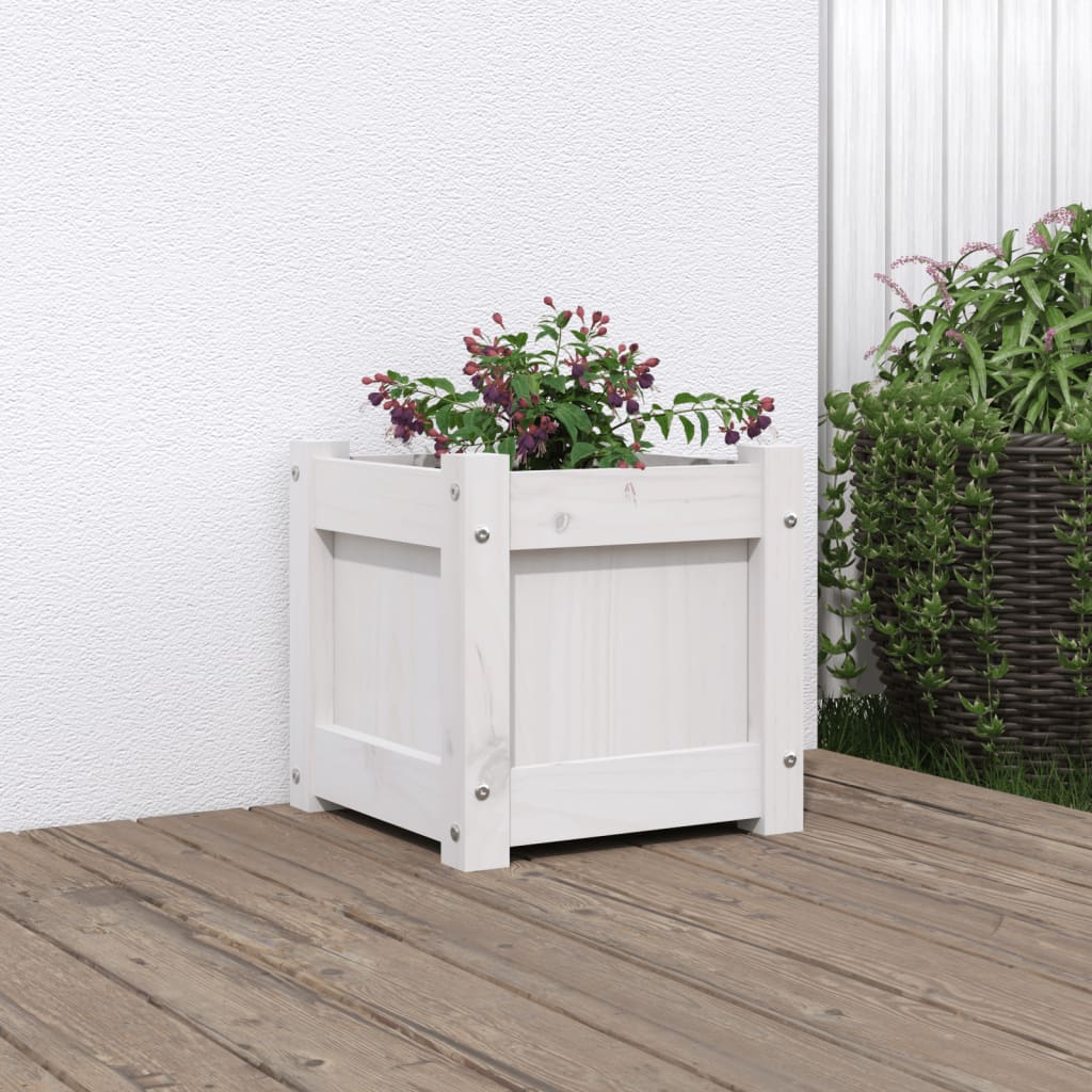 Jardinière en pin blanc massif 31x31x31 cm v9489 Vetonek