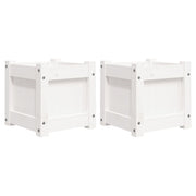 Vetonek Jardineras de exterior 2 unidades madera maciza de pino blanco