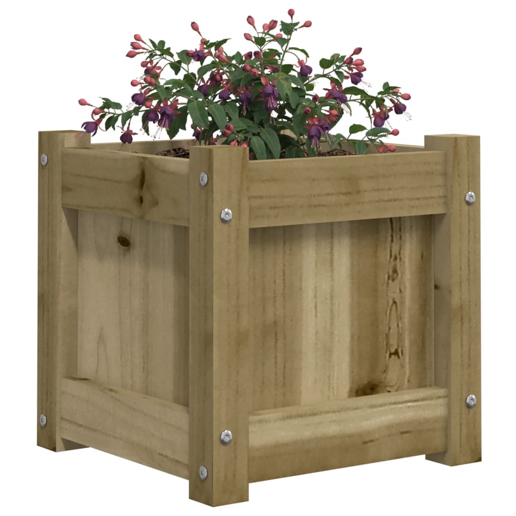 Jardinera madera maciza de pino impregnada 31x31x31 cm vidaXL