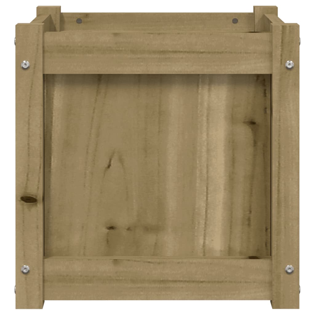Jardinière en bois de pin massif imprégné 40x40x40 cm v9649 - Vetonek