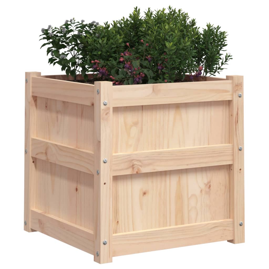 Jardinera madera maciza de pino 50x50x50 cm vidaXL