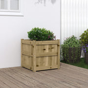 Jardinière en bois de pin massif imprégné 50x50x50 cm v9748 Vetonek