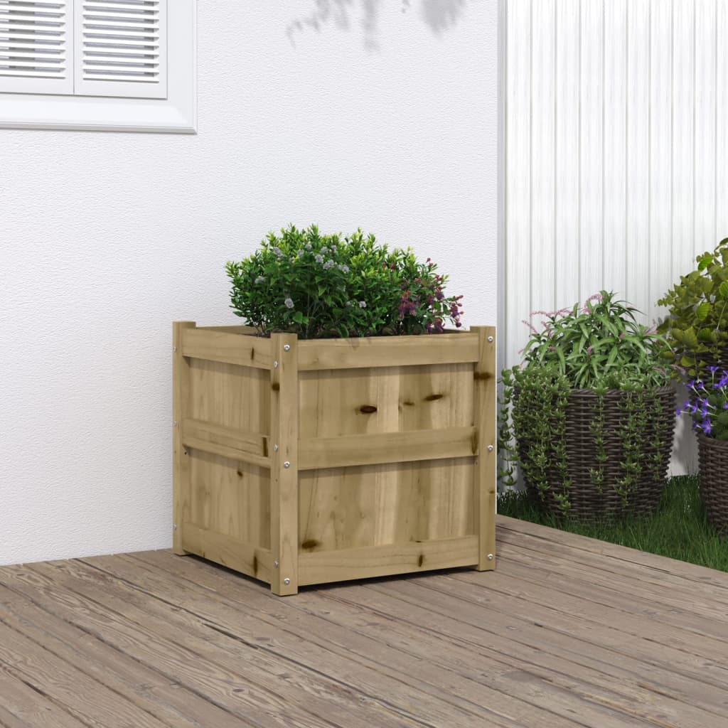 Jardinière en bois de pin massif imprégné 50x50x50 cm v9748 Vetonek