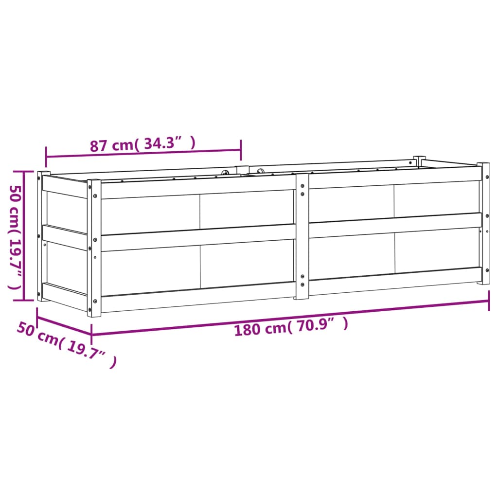 Pino solid wooden gardener 180x50x50 cm