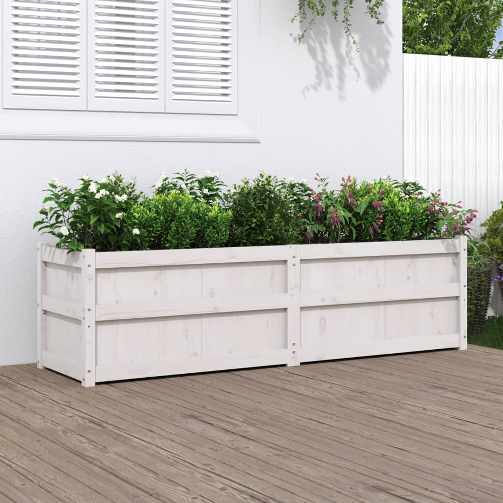 Jardinière en pin blanc massif 180x50x50 cm v9991 Vetonek