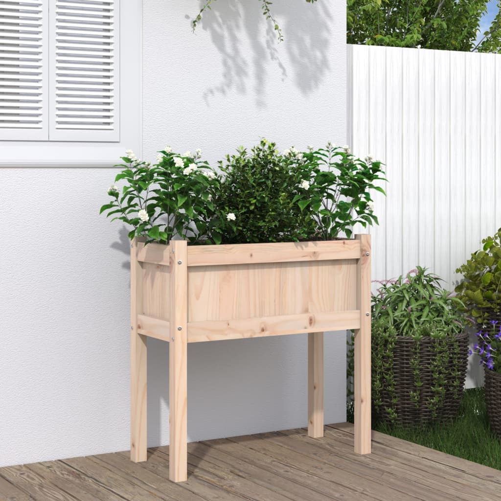 Vetonek Jardinera con patas madera maciza de pino 70x31x70 cm