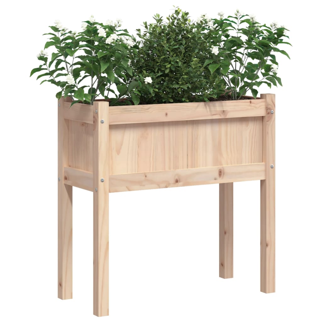 Jardineras de exterior con patas 2 uds madera maciza de pino v0041 - Vetonek