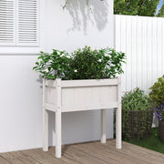Jardinière avec pieds en pin blanc massif 70x31x70 cm v0058 Vetonek