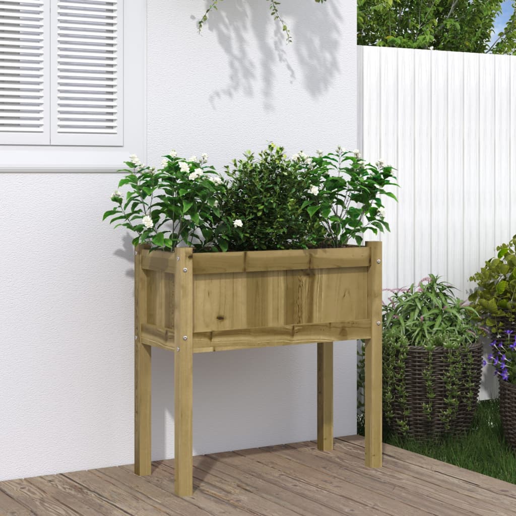 Vetonek Jardinera con patas madera de pino impregnada 70x31x70 cm