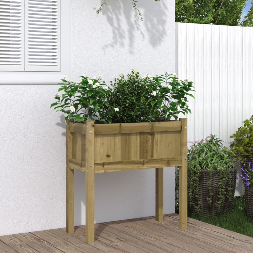Jardinière avec pieds en bois de pin imprégné 70x31x70 cm v0119 Vetonek