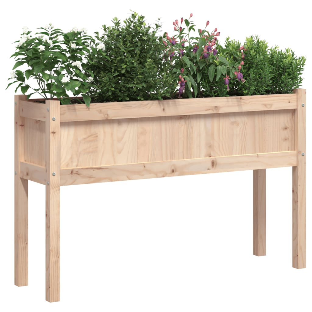 Jardinera con patas madera maciza de pino 110x31x70 cm vidaXL