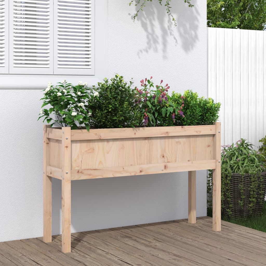 Jardinera con patas madera maciza de pino 110x31x70 cm vidaXL